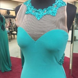 Green Jersey Formal Dress Size8 8